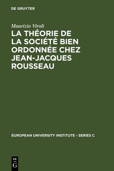 Produktbild: La th&eacute;orie de la soci&eacute;t&eacute; bien ordonn&eacute;e chez Jean-Jacques Rousseau