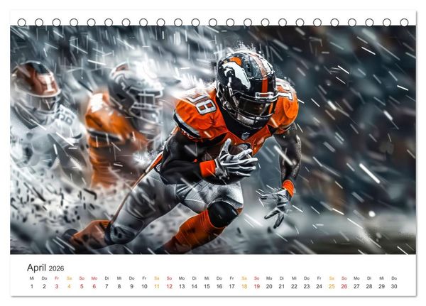 Produktbild: American Football - coole Momente (Tischkalender 2026 DIN A5 quer), CALVENDO Monatskalender