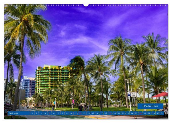 Produktbild: Kunterbuntes Miami (Wandkalender 2026 DIN A2 quer), CALVENDO Monatskalender