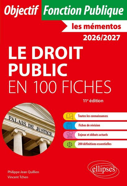 Le droit public en 100 fiches, Taschenbuch von Philippe-Jean Quillien , Vincent Tchen, Ellipses, 9782340111691