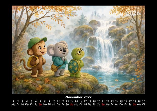 Produktbild: Wasserf&auml;lle der Fantasie mit Milo, Kiki & Taz 2027 Fotokalender DIN A3