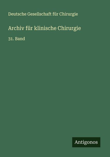 Produktbild: Archiv f&uuml;r klinische Chirurgie