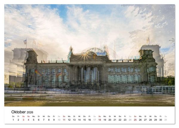 Produktbild: Berlin &ndash; Ikonen in Mehrfachbelichtung (Wandkalender 2026 DIN A4 quer), CALVENDO Monatskalender