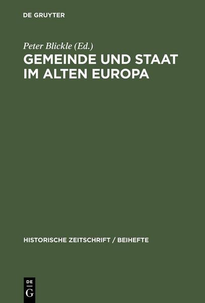 Produktbild: Gemeinde und Staat im Alten Europa