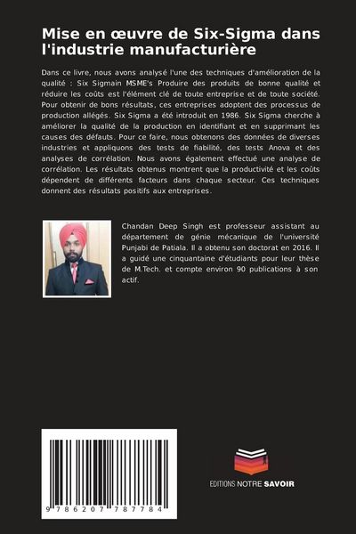 Produktbild: Mise en &iquest;uvre de Six-Sigma dans l'industrie manufacturi&egrave;re