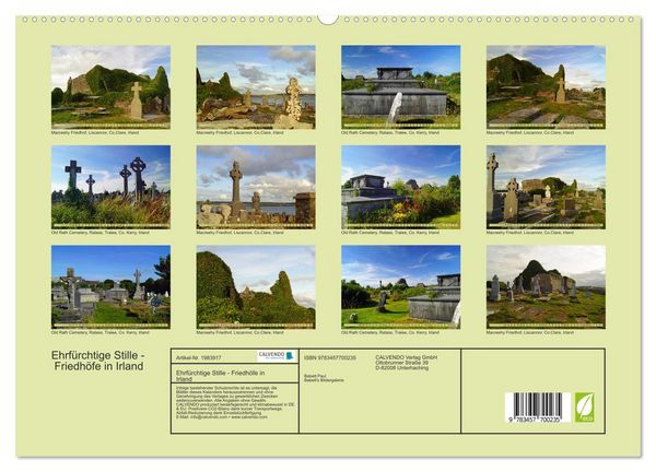 Produktbild: Ehrf&uuml;rchtige Stille - Friedh&ouml;fe in Irland (hochwertiger Premium Wandkalender 2026 DIN A2 quer), Kunstdruck in Hochglanz