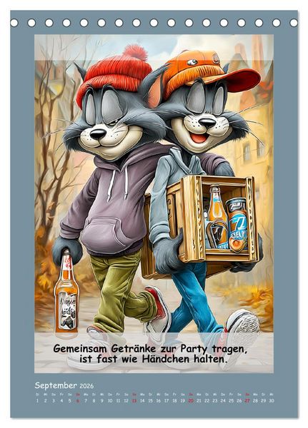 Produktbild: Kratzige Kerle. Trockener Katzenhumor vom Feinsten (Tischkalender 2026 DIN A5 hoch), CALVENDO Monatskalender
