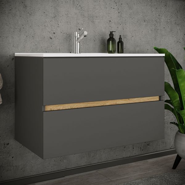 Produktbild: 2 tlg. Badm&ouml;bel-Set mit Waschbecken Cosila-I 81 cm