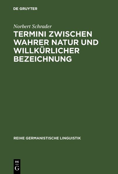 Produktbild: Termini zwischen wahrer Natur und willk&uuml;rlicher Bezeichnung