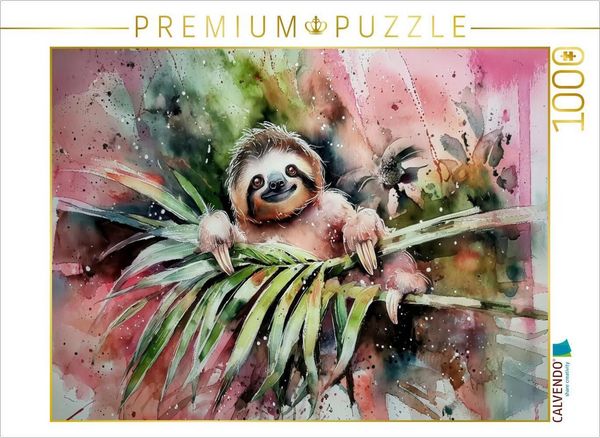 Produktbild: CALVENDO Puzzle Gut gelauntes Faultier | 1000 Teile Lege-Gr&ouml;&szlig;e 64x48cm Foto-Puzzle f&uuml;r gl&uuml;ckliche Stunden