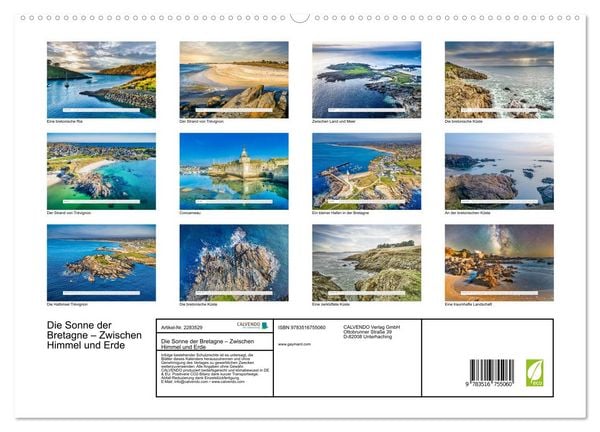 Produktbild: Die Sonne der Bretagne &ndash; Zwischen Himmel und Erde (hochwertiger Premium Wandkalender 2027 DIN A2 quer), Kunstdruck in Hochglanz