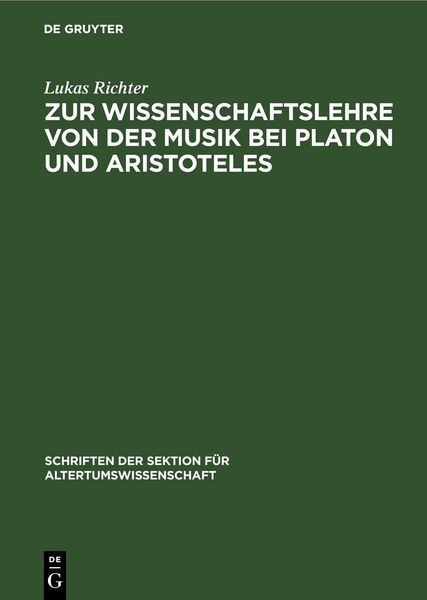 Produktbild: Zur Wissenschaftslehre von der Musik bei Platon und Aristoteles