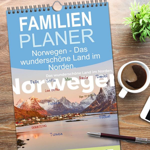 Produktbild: Familienplaner 2026 - Norwegen - Das wundersch&ouml;ne Land im Norden. mit 5 Spalten (Wandkalender, 21 x 45 cm) CALVENDO