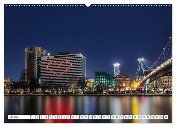 Produktbild: Frankfurt am Main - at night (Wandkalender 2026 DIN A2 quer), CALVENDO Monatskalender