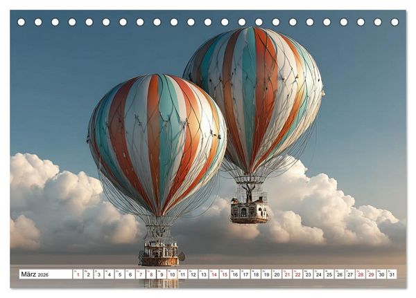 Produktbild: Himmelsmagie in Ballonfarben (Tischkalender 2026 DIN A5 quer), CALVENDO Monatskalender