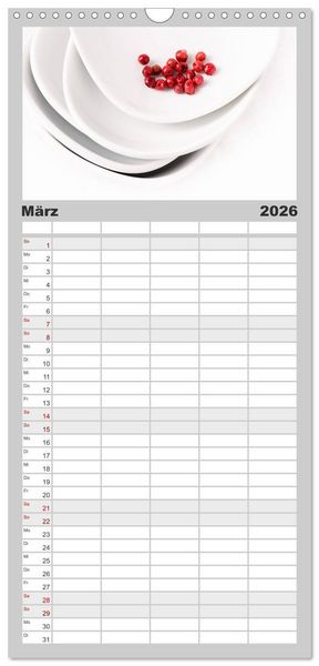 Produktbild: Familienplaner 2026 - my.LIFESTYLE - Leben in Wei&szlig; mit 5 Spalten (Wandkalender, 21 x 45 cm) CALVENDO