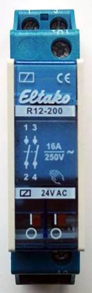 Eltako R12-200-24V Schaltrelais Nennspannung: 24V Schaltstrom (max.): 8A 2 Schließer 1St.