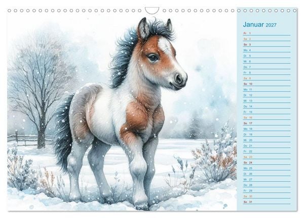 Produktbild: S&uuml;&szlig;e Tierbabys - niedliche Illustrationen (Wandkalender 2027 DIN A3 quer), CALVENDO Monatskalender