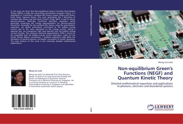 Produktbild: Non-equilibrium Green's Functions (NEGF) and Quantum Kinetic Theory