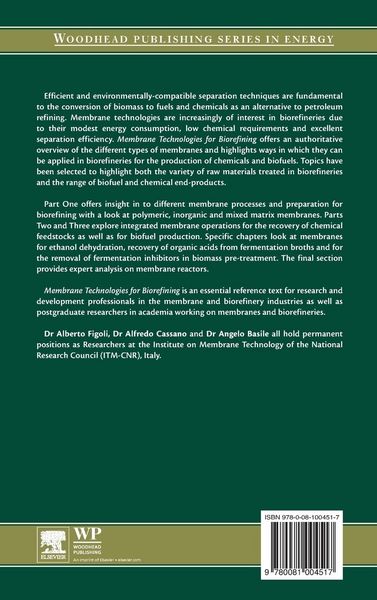 Produktbild: Membrane Technologies for Biorefining