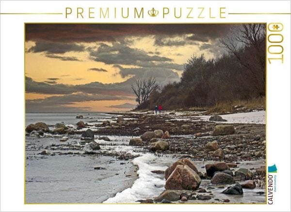 Produktbild: CALVENDO Puzzle Strandwanderung durch das Eis und den Schnee an der Wismarer Bucht | 1000 Teile Lege-Gr&ouml;&szlig;e 64x48cm Foto-Puzzle f&uuml;r gl&uuml;ckliche Stunden