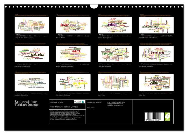 Produktbild: Sprachkalender T&uuml;rkisch-Deutsch (Wandkalender 2026 DIN A3 quer), CALVENDO Monatskalender