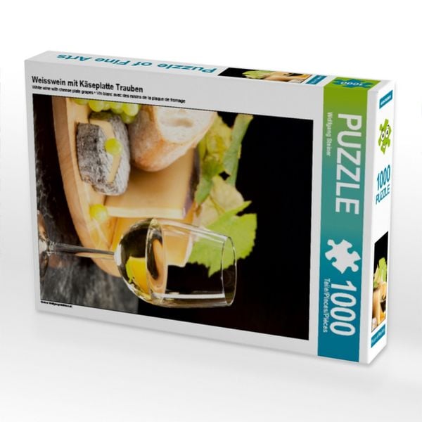 Weisswein mit Käseplatte Trauben (Puzzle)