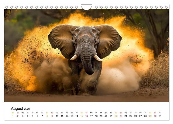 Produktbild: Elefanten - Riesen der Wildnis (Wandkalender 2026 DIN A4 quer), CALVENDO Monatskalender