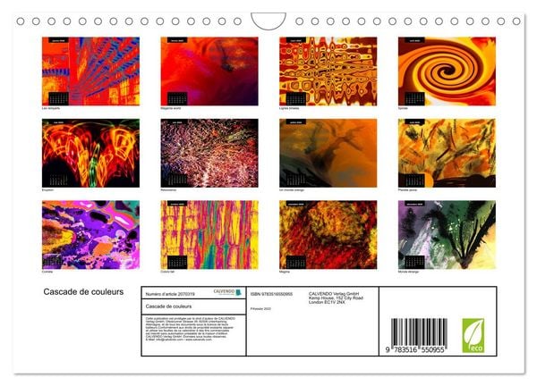Produktbild: Cascade de couleurs (Calendrier mural 2026 DIN A4 vertical), CALVENDO calendrier mensuel