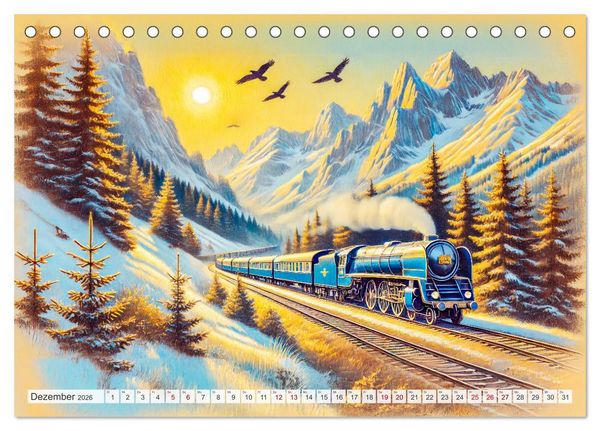 Produktbild: Faszination Eisenbahn - Lokomotiven und Landschaften der Welt (Tischkalender 2026 DIN A5 quer), CALVENDO Monatskalender