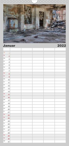Produktbild: Familienplaner Lost Places in Deutschland (Wandkalender 2022 , 21 cm x 45 cm, hoch)