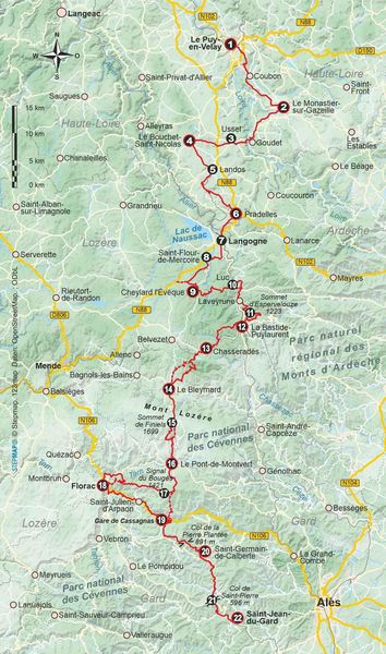 Produktbild: Frankreich: Cevennen Stevensonweg GR 70