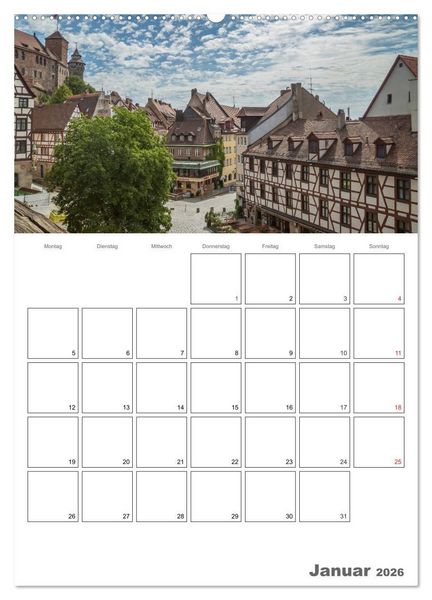Produktbild: N&Uuml;RNBERG Bezauberndes Altstadtherz / Terminplaner (Wandkalender 2026 DIN A2 hoch), CALVENDO Monatskalender