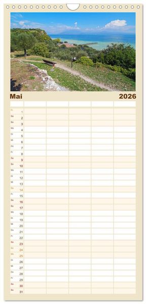 Produktbild: Familienplaner 2026 - Gardasee - lago di Garda by Sascha Ferrari mit 5 Spalten (Wandkalender, 21 x 45 cm) CALVENDO