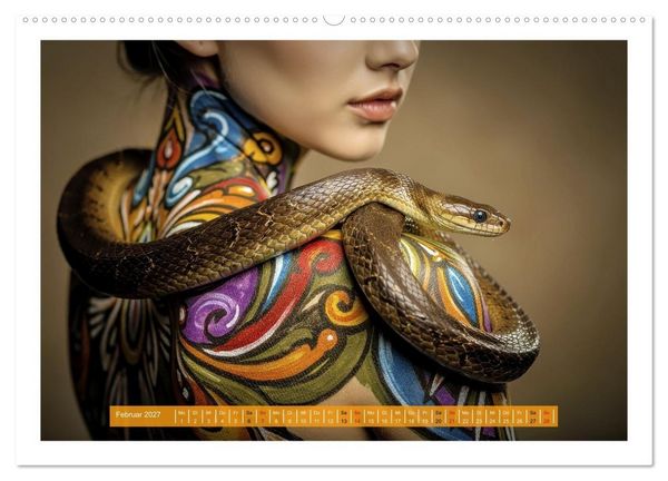 Produktbild: Body Painting mit Schlange (hochwertiger Premium Wandkalender 2027 DIN A2 quer), Kunstdruck in Hochglanz