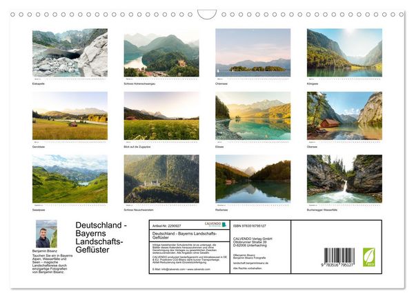 Produktbild: Deutschland - Bayerns Landschafts-Gefl&uuml;ster (Wandkalender 2027 DIN A3 quer), CALVENDO Monatskalender