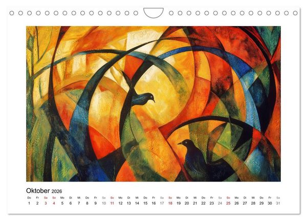Produktbild: Expressionistisch durchs Jahr (Wandkalender 2026 DIN A4 quer), CALVENDO Monatskalender
