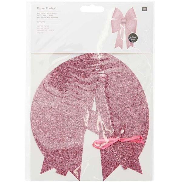 Produktbild: Bastelset XL-Schleife, Glitter, Rosa,, 200 g/m&sup2;