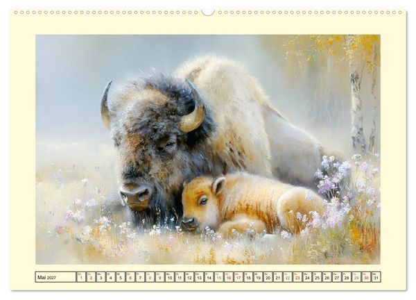 Produktbild: Bisons. Nordamerikas gewaltige Wildrinder (hochwertiger Premium Wandkalender 2027 DIN A2 quer), Kunstdruck in Hochglanz