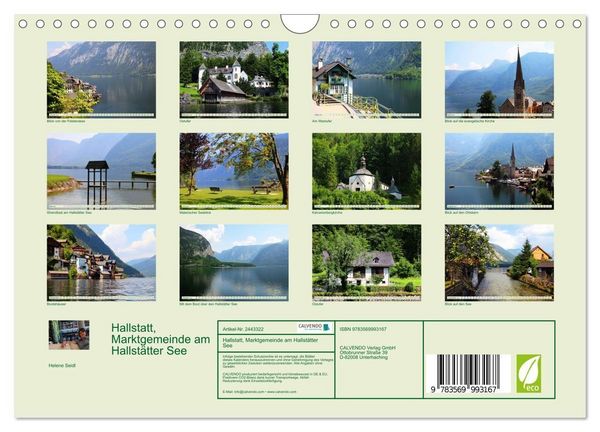 Produktbild: Hallstatt, Marktgemeinde am Hallst&auml;tter See (Wandkalender 2027 DIN A4 quer), CALVENDO Monatskalender