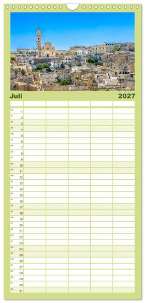 Produktbild: Familienplaner 2027 - Matera - Die Stadt der Sassi mit 5 Spalten (Wandkalender, 21 x 45 cm) CALVENDO