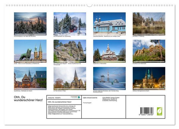 Produktbild: Ohh, Du wundersch&ouml;ner Harz! (hochwertiger Premium Wandkalender 2026 DIN A2 quer), Kunstdruck in Hochglanz