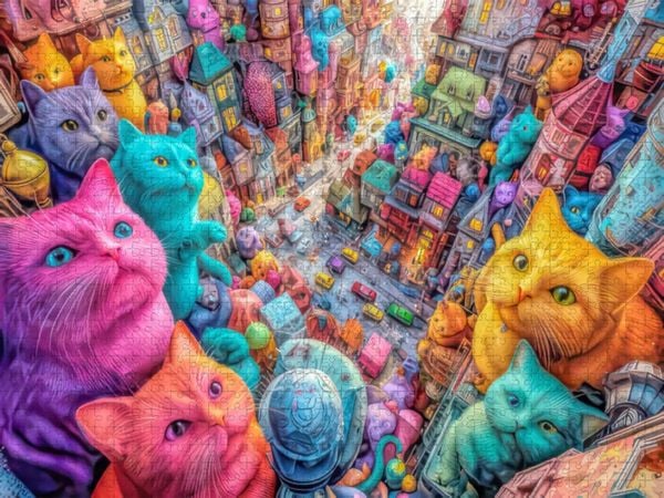 Produktbild: CALVENDO Puzzle Bunte Stadt | 1000 Teile Lege-Gr&ouml;&szlig;e 64x48cm Foto-Puzzle f&uuml;r gl&uuml;ckliche Stunden