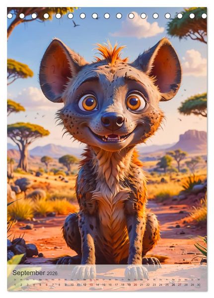 Produktbild: Wild und Knuffig &ndash; Knuddelsafari durch Afrika (Tischkalender 2026 DIN A5 hoch), CALVENDO Monatskalender