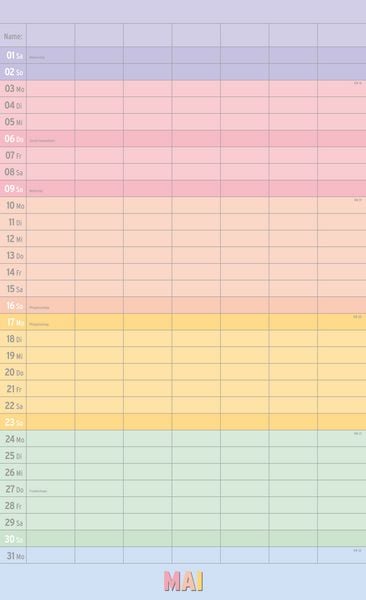Produktbild: Megaplaner 2027 mit 7 Spalten