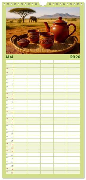 Produktbild: Familienplaner 2026 - Teezeremonien aus aller Welt mit 5 Spalten (Wandkalender, 21 x 45 cm) CALVENDO