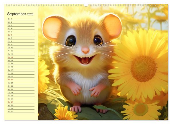 Produktbild: Mausiges Spektakel. Zauberhafter Maus-Alltag (hochwertiger Premium Wandkalender 2026 DIN A2 quer), Kunstdruck in Hochglanz