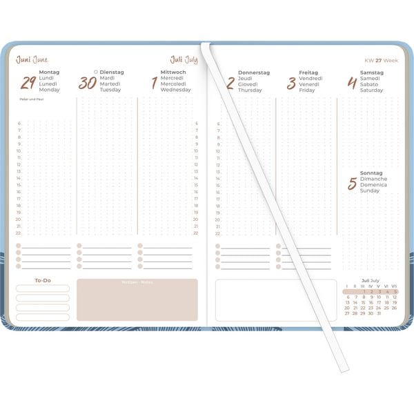 Produktbild: Lady Journal Grande Deluxe Sky 2026 - Taschen-Kalender A5 (15x21 cm) - Tucson Einband - mit Motivprägung - Weekly - 128 Seiten - Alpha Edition