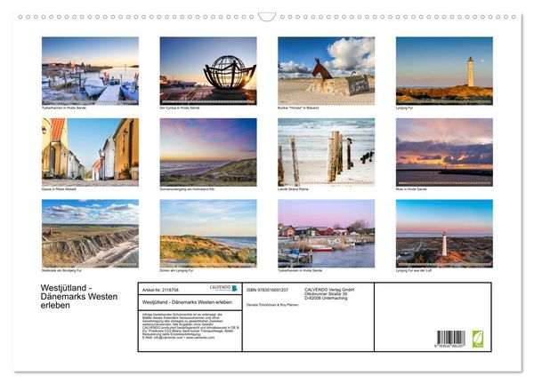 Produktbild: Westj&uuml;tland - D&auml;nemarks Westen erleben (Wandkalender 2026 DIN A2 quer), CALVENDO Monatskalender