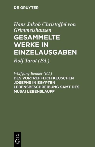 Produktbild: Des Vortrefflich Keuschen Josephs in Egypten Lebensbeschreibung samt des Musai Lebenslauff
